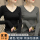 Modal V-neck Black Base Shirt for Women Spring and Autumn Wear Slim Long Sleeve Mask T-shirt with Low-collar Top