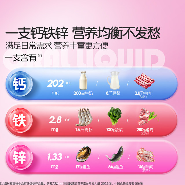 Yikexin Children's Calcium Iron and Zinc Oral Liquid Teenagers Calcium Citrate Liquid Calcium Supplement Tablets 30 Official Flagship Store