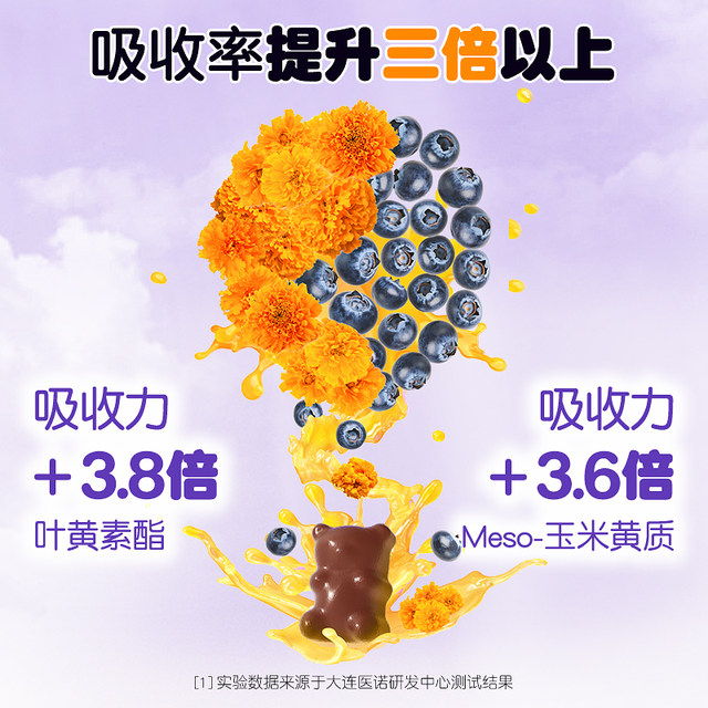 Yike New Children's Blueberry Lutein Ester Gummy Tablets Teenagers Adults Eye Care Authentic Official Flagship Store