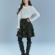 Chen Shiwu 24 autumn and winter retro plaid A-line mid-skirt niche design woolen small high waist umbrella