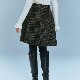 Chen Shiwu 24 autumn and winter retro plaid A-line mid-skirt niche design woolen small high waist umbrella