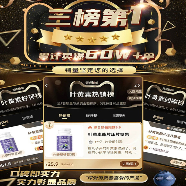 Beijing Tongren Tang Neijing's blueberry lutein ester tablets for adults and children's vc gummies official genuine flagship store