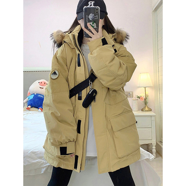 300jin [Jin is equal to 0.5 kg] Extraordinary women's clothing hooded workers overcome autumn and winter fat MM thick warm yellow cotton jacket women

