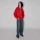 PHISM spring and summer new zipper printed sweatshirt for women loose long-sleeved lapel sweatshirt pure color