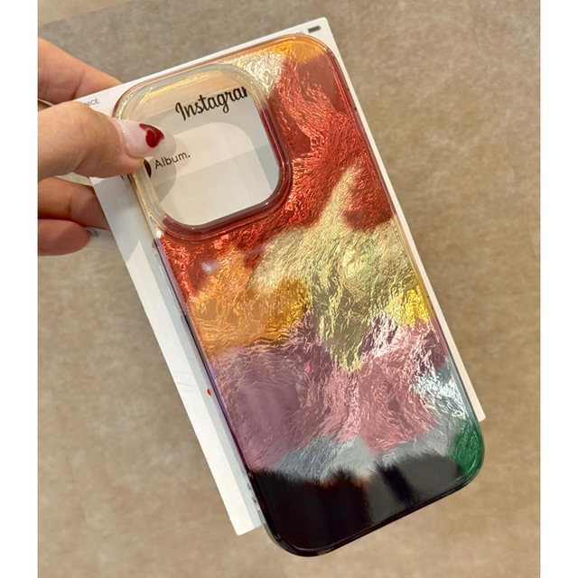 Ice cracked color smudged tinfoil pattern suitable for iPhone16 Apple ...