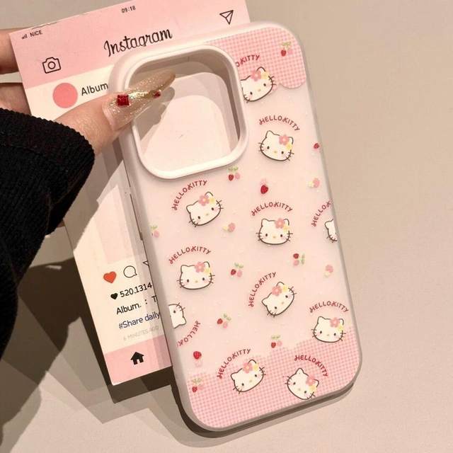 
Full screen cherry KT cat suitable for Apple 16/15 promax mobile phone case iphone14pro cute cartoon 13 soft shell 12 women's new style 17 jelly two-in-one skin feeling anti-fall plus couple xr