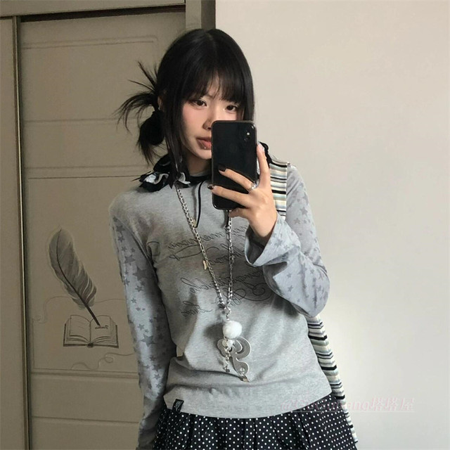 
Sweet cool girl note wings leather long necklace y2k hot girl subculture sweater chain personalized friend clavicle chain