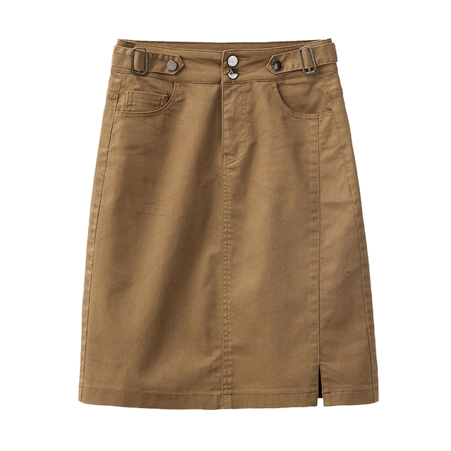 Denim skirt for women 2025 Spring and Autumn New versatile casual A-line short skirt high waist mid-length hip-covered one-step skirt
