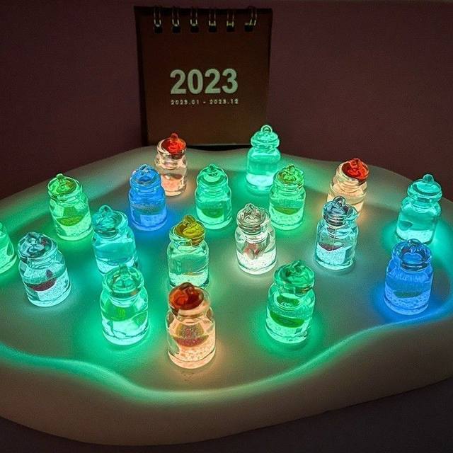 Luminous small drift bottle mini wishing bottle transparent small glass bottle Ala bottle handmade ornaments children's toys