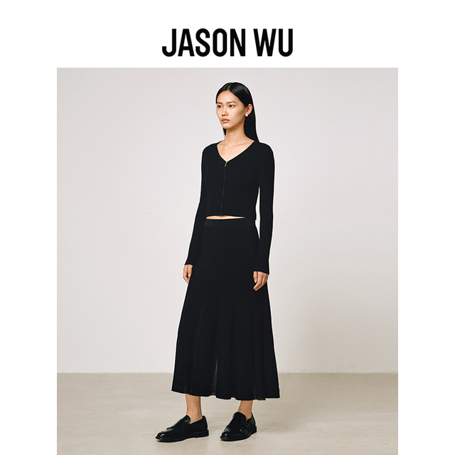 JASON WU 25-year new semi-transparent spliced ​​fishtail knitted versatile skirt skirt