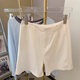 White cotton and linen suit shorts for women in summer thin high-end casual and versatile five-point pants A-line wide-leg pants ins