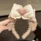 Cute bow furry face wash headband for women 2025 new style headband cartoon amusement park check-in, photo and issue card