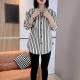 New velvet thickened long-sleeved striped shirt for women in autumn and winter, loose slim lapel cardigan versatile top