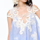 XIAOLI Xiao Li 25 spring and summer new blue lace printed suspender top
