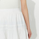 VIVICATHY2025 Summer Gentle Sweet A-line White Slim Elastic Waist Spliced ​​Skirt