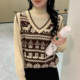 Half turtleneck base shirt for women with Christmas sweater 2024 new autumn and winter two-piece thickened sweater top