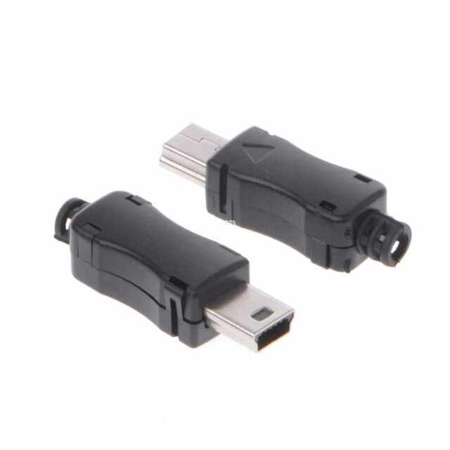 Mini Plug Socket 10Sets Mini USB 2.0 5PIN Plug Socket With Plastic Cover