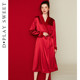 DPLAYSWEET light luxury satin plus velvet wedding zodiac year dressing gown silver fox velvet satin nightgown for women 2024 autumn and winter