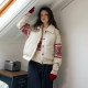 wana try wool retro festival handmade sweater 2024 autumn new Christmas top for women