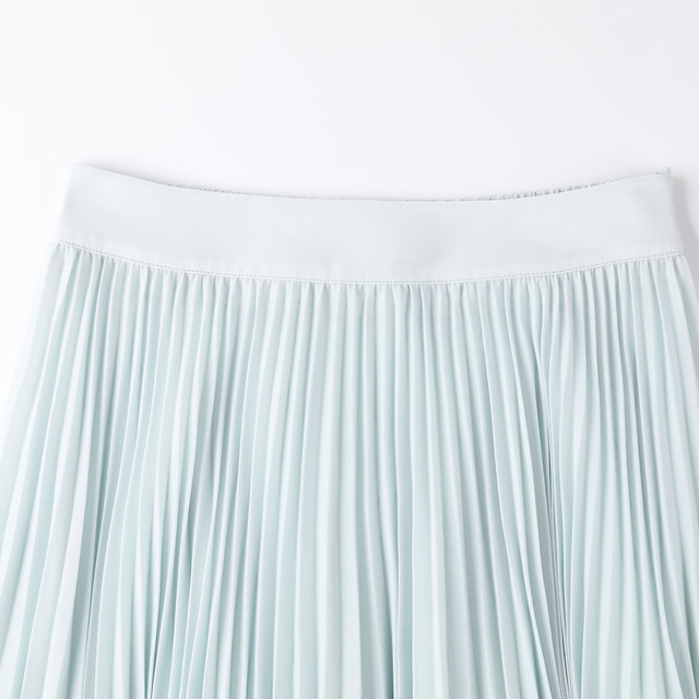 wana try blue green heavy industrial accordion pleated irregular skirt summer new high-end long skirt women's clothing