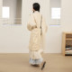 wana try versatile long skirt 2025 early spring new Korean light blue super fairy pleated skirt