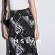 Laiser + Linen MSLAN Shopping Mall same commuter print irregular midi skirt MGBQ280