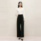 Langzi Group Lime Rhine Lacey Little Littarian Shirt Rice White Spring Half -neck Stereo Stereo Long Sleeve Jacket
