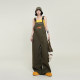 Wu Tongtong embroidered wide-leg straight-leg denim overalls for women in summer Korean design, loose and slim versatile trousers