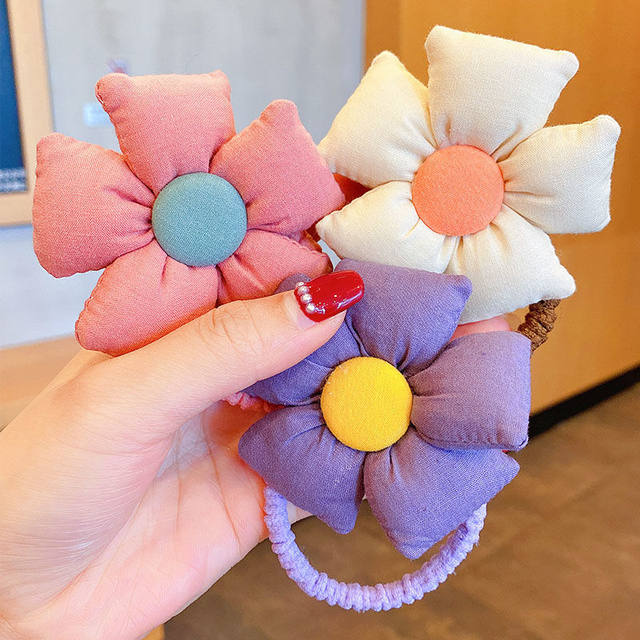 
Sweet braided hair candy color autumn and winter elastic princess hair circle Korean version flowers new retro fairy 2025 National Day