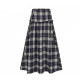 KBLC25 spring and summer retro spliced ​​plaid lotus leaf mid-length skirt fairy looking tall and slim half-body long skirt for women