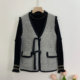 Middle-aged mother's spring and autumn clothing, Chinese style buttoned vest sweater and sweater suit, large size fashionable sweater casual pants three-piece set
