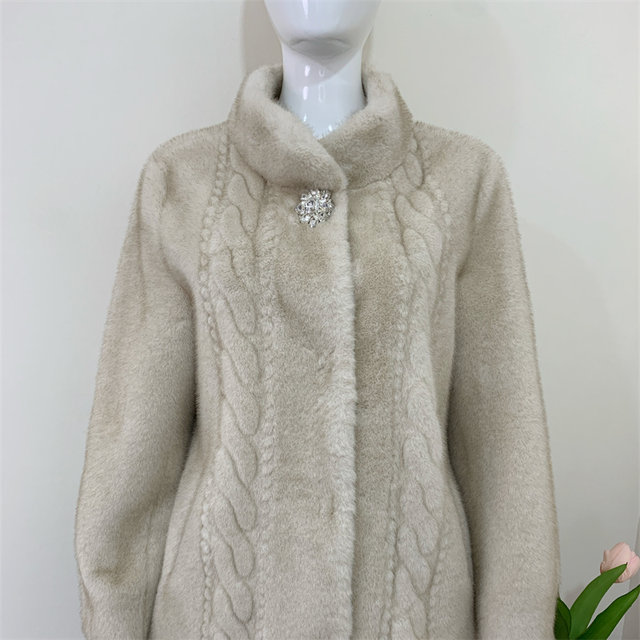 Mom's autumn and winter clothing thickened mink fur all-in-one coat middle-aged and elderly women's noble mid-length fur coat