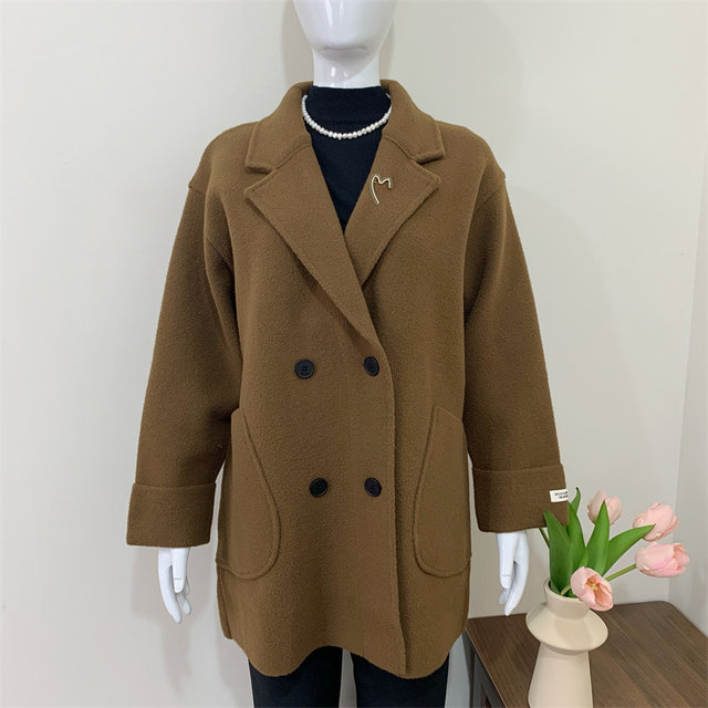 Double -sided cashmere coat Middle -aged and elderly women's autumn and winter new mothers dress loose suits to collect small woolen coats
