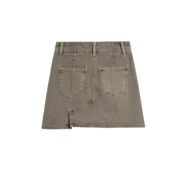 Basic House Baijia Hao denim skirt for women in summer retro high waist hot girl miniskirt A-line hip skirt
