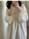 Ins casual temperament lazy loose long-sleeved dress for women in summer 2025 new large-size solid color long skirt