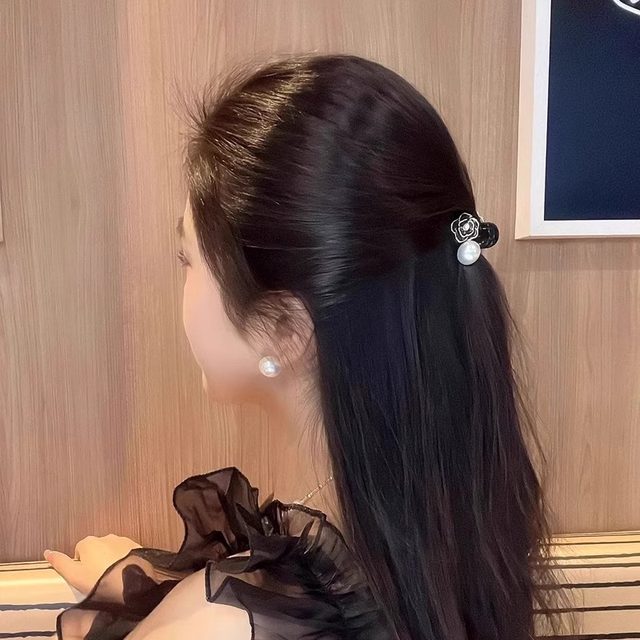 Pearl Lazy Camellia Small Clip Women's Hair Accessory Small Small Hair Clip Bangs Side Clip Hair Clip Headgear
