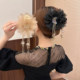 Summer tassel kiss flower butterfly clip 2025 new high-end blue flower hairpin hairpin for women on the back of the head