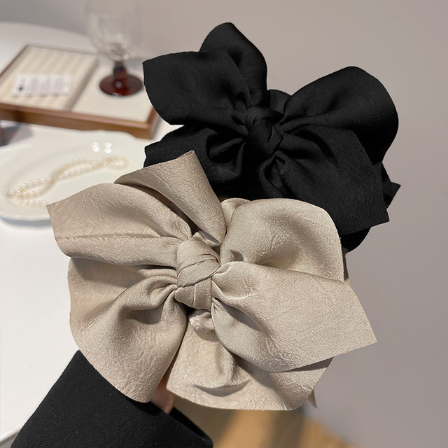 Full head black bow scratching hair accessories 2025 new low bun head high-end hair clip headwear for women