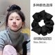 Korean temperament high-end large intestine hair ring wood earring satin head rope 2025 new bun fat intestine hair rope women