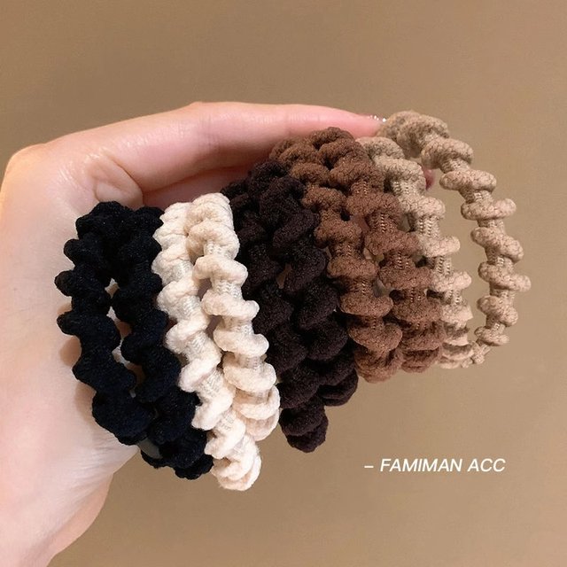 Summer Seamless Hair Tie Thick High Elasticity Durable Rubber Band Headband 2025 New Style Ball Ponytail Hair Tie for Women