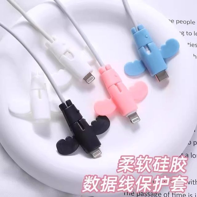 Little angel data cable protective sleeve anti-break charging cable protective sleeve mobile phone wire connector universal student