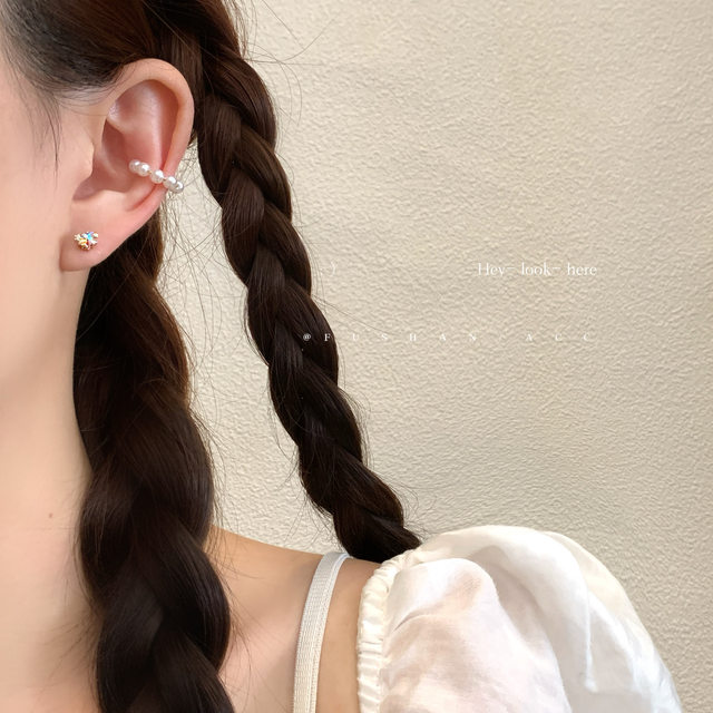 Mercury Records Don't Need to Remove Mini Small Fantasy Colorful Star Earrings 925 Sterling Silver Daily Fine Ear Patch