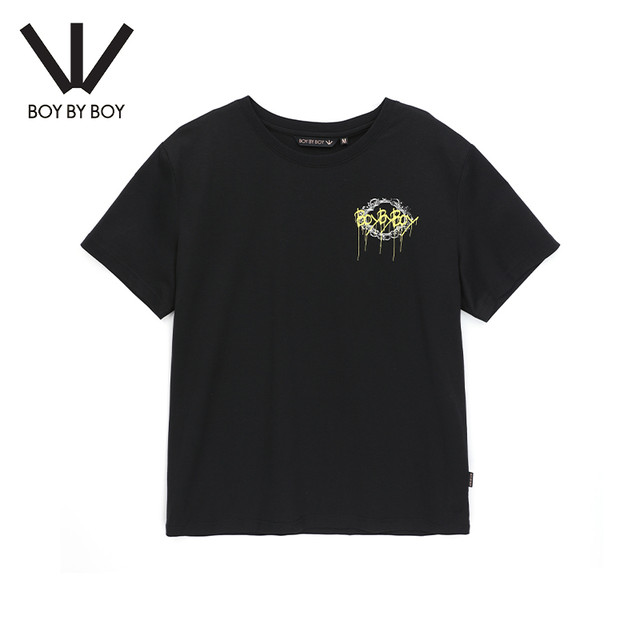 Boy By Boy Summer Fashion Brand Women's Knitted Short-Sleeve T-Shirt Punk Street Loose Casual Simple W01028