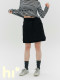 Haiku large outlined pocket Black drawing middle waist design half skirt women's sports wind sweater A -line skirt
