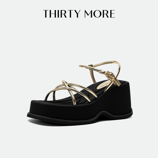 
Thirty More versatile thick-soled sandals for women 2025 new summer thin strap open-toe sandals Roman beach shoes
