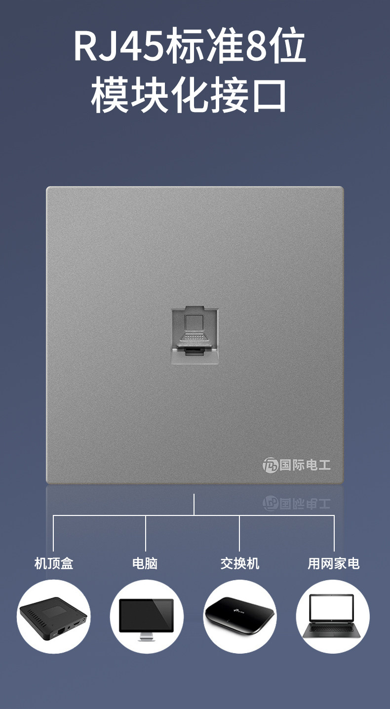 International Electrician 86 Type Gigabit Computer Socket Panel
