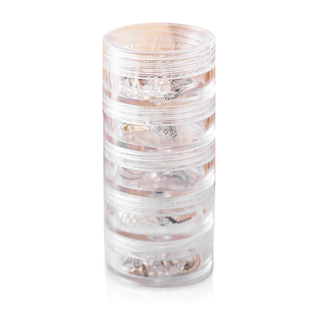 Exquisite superimposed jewelry storage box Multi-layer ring necklace earring earrings clip anti-oxidation transparent portable jewelry box