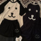 Soft girl cat black five-point all-match shorts in summer Japanese cute sweet casual loose student wide-leg pants