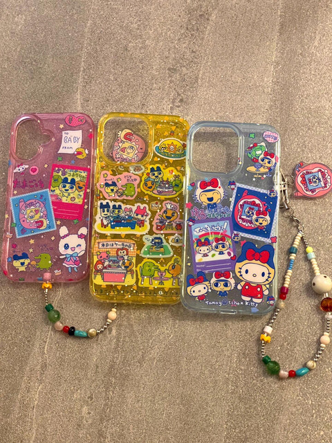 
Summer colored Tama Gezi collection suitable for iPhone16promax mobile phone case new Apple 15pro creative cartoon 14pro personality 13pro cute 16pro anti-fall protective case for women
