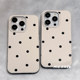 Zhao Lusi same simple polka dot suitable for Apple 14 mobile phone case iPhone 13 Promax new 16 protective case 12 creative 11 full cover 15 silicone anti-fall 17 female soft internet celebrity high-end girl